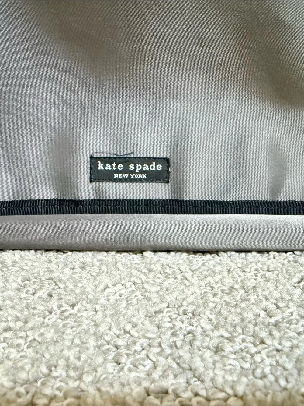 kate spade gray messenger bag with black trim